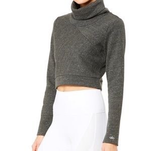 Alo Cropped Turtle Neck Sweatshirt